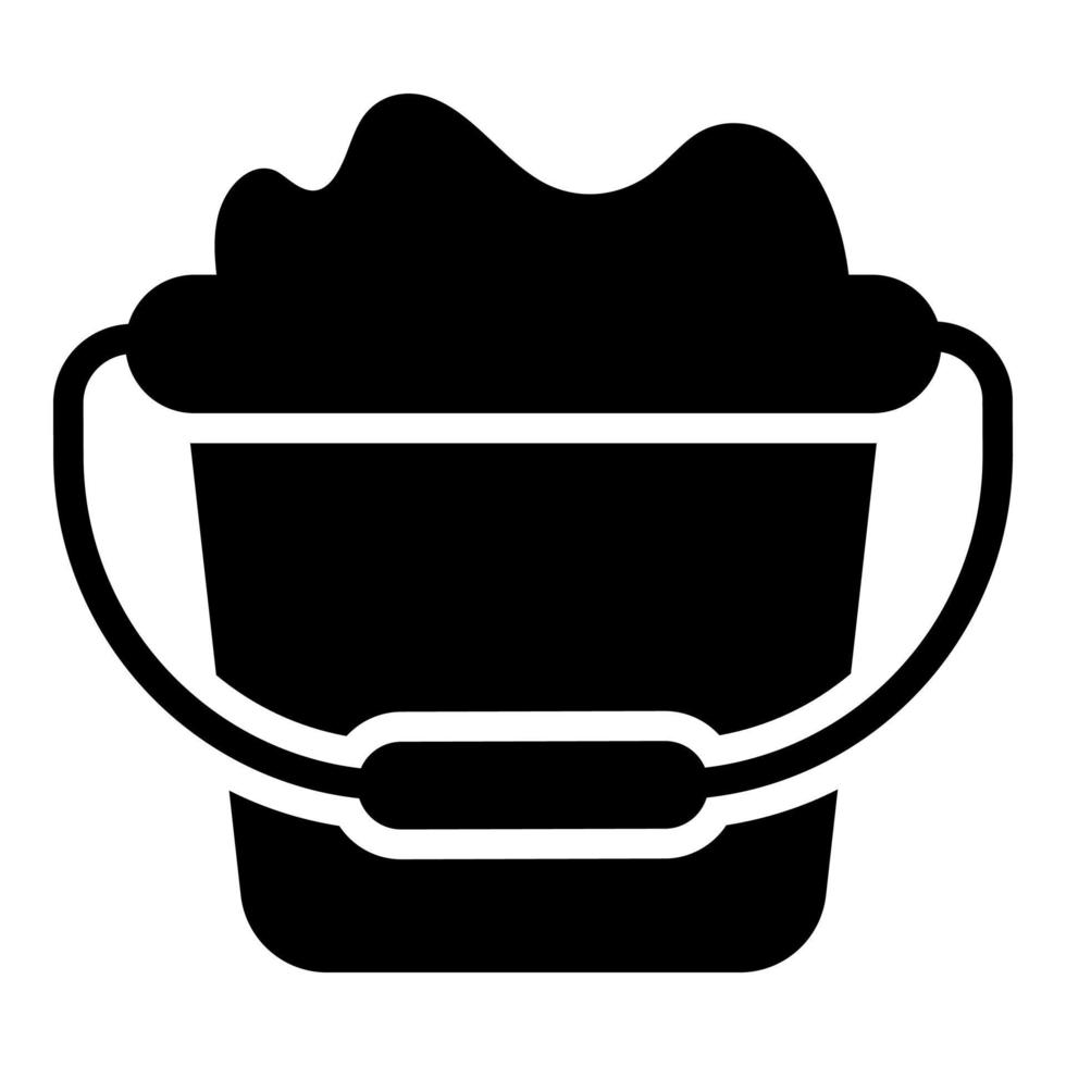 sand bucket vector icon glyph style for Web and Mobile.