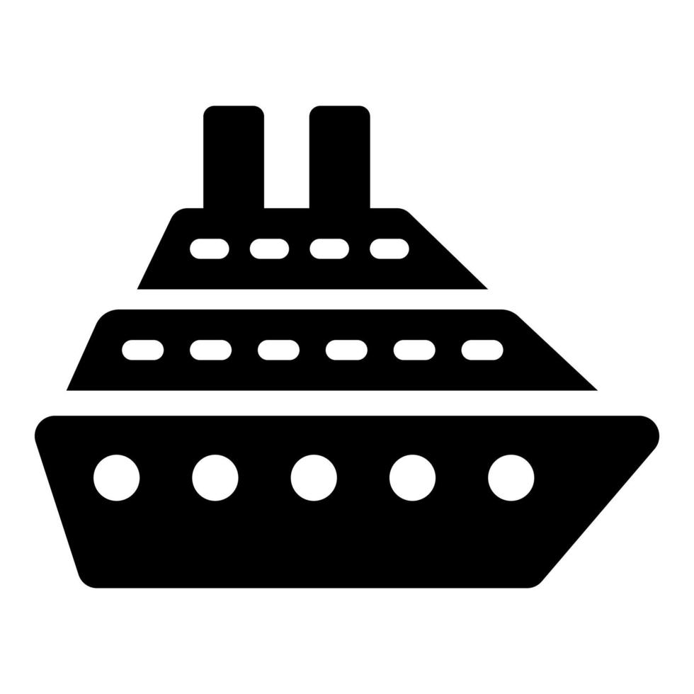 estilo de glifo de icono de vector de barco para web y móvil.