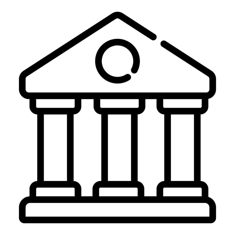 bank vector icon thin line style for Web and Mobile.