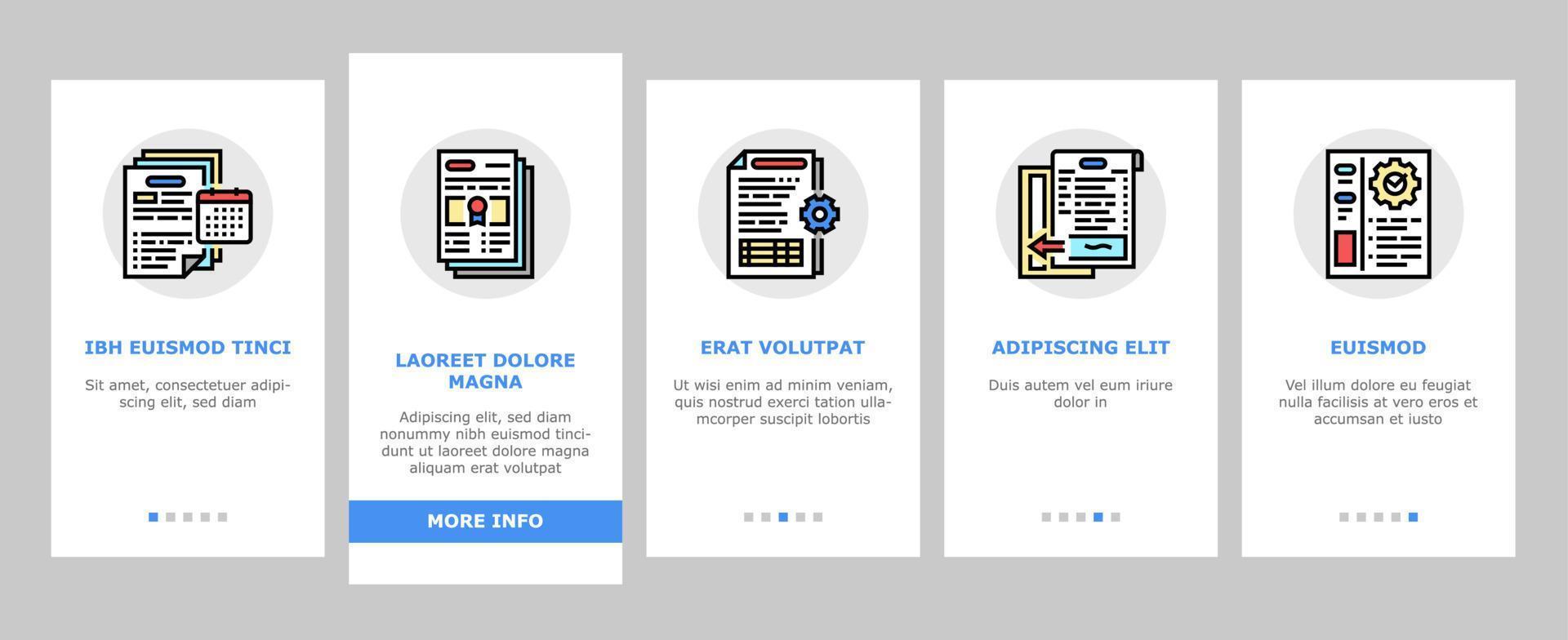 conjunto de iconos de incorporación de auditoría de finanzas empresariales vector