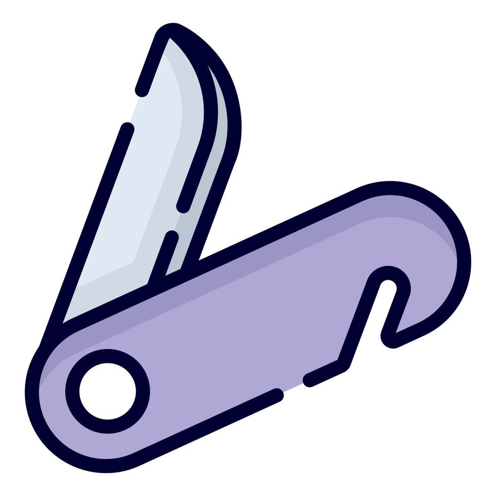 icono de vector de cuchillo. estilo de contorno coloreado para web y móvil.