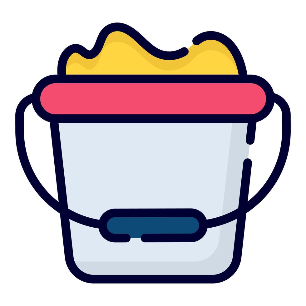 sand bucket vector icon. colored outline style for Web and Mobile.