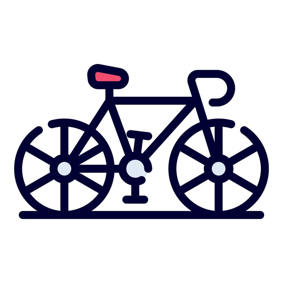 icono de vector de bicicleta. estilo de contorno coloreado para web y móvil.