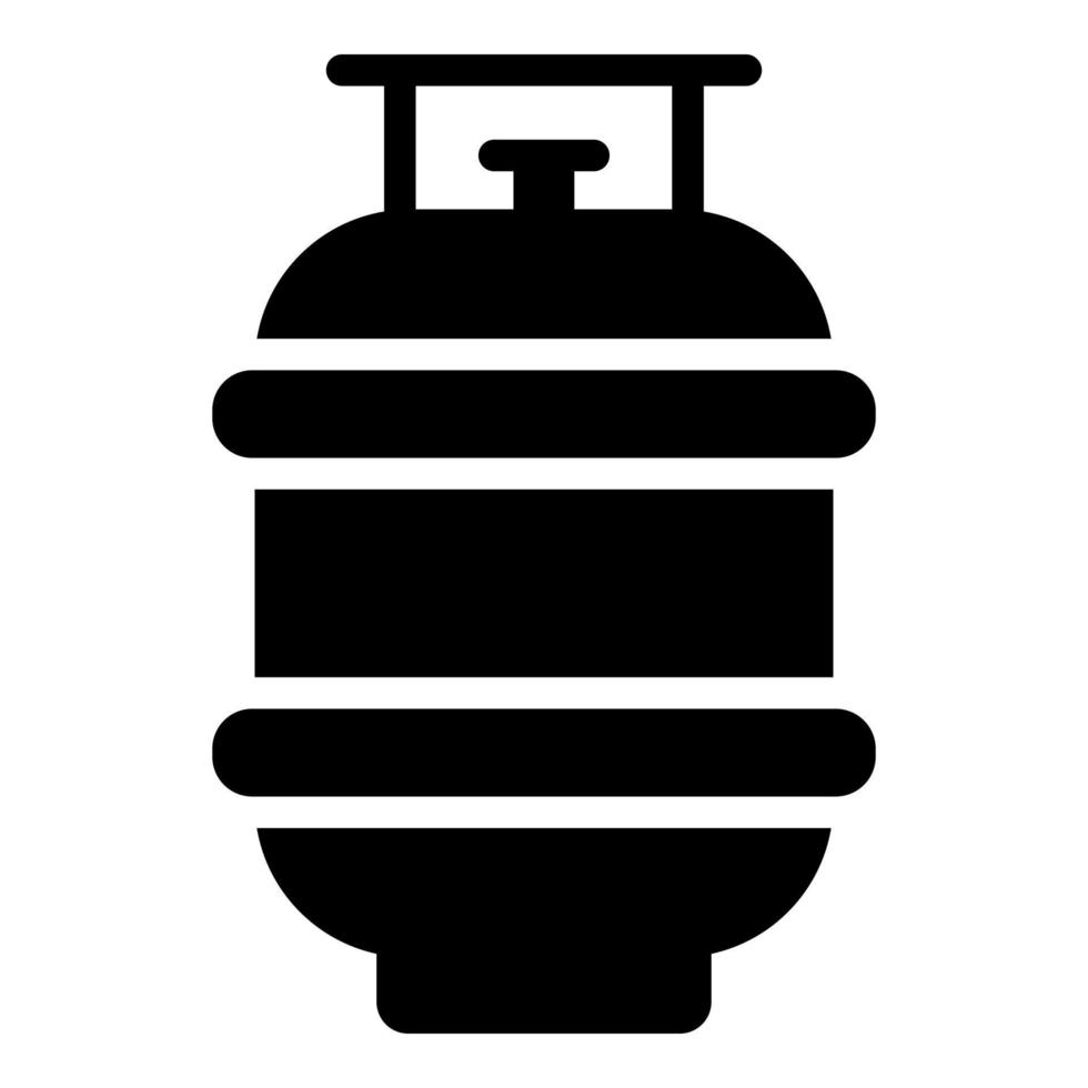 estilo de glifo de icono de vector de cilindro de gas para web y móvil.
