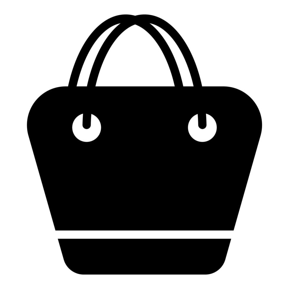 estilo de glifo de icono de vector de bolsa de mano para web y móvil.