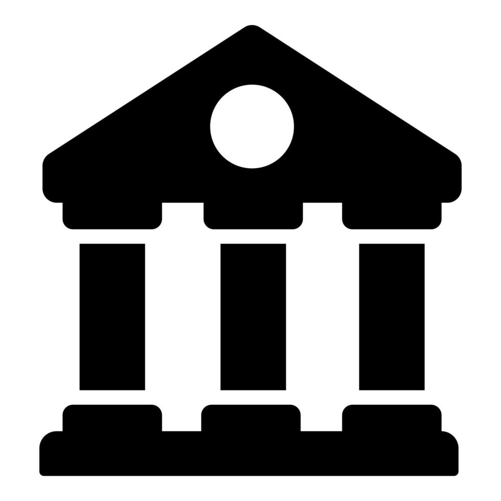 bank vector icon glyph style for Web and Mobile.