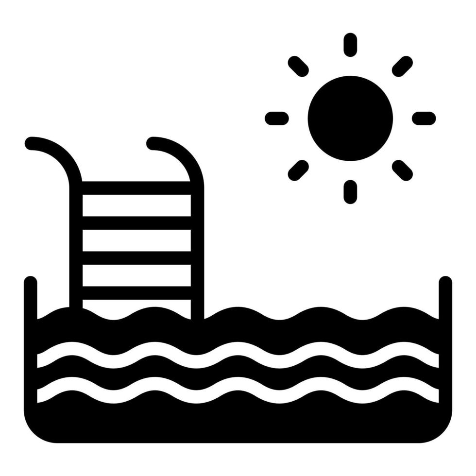 estilo de glifo de icono de vector de piscina para web y móvil.