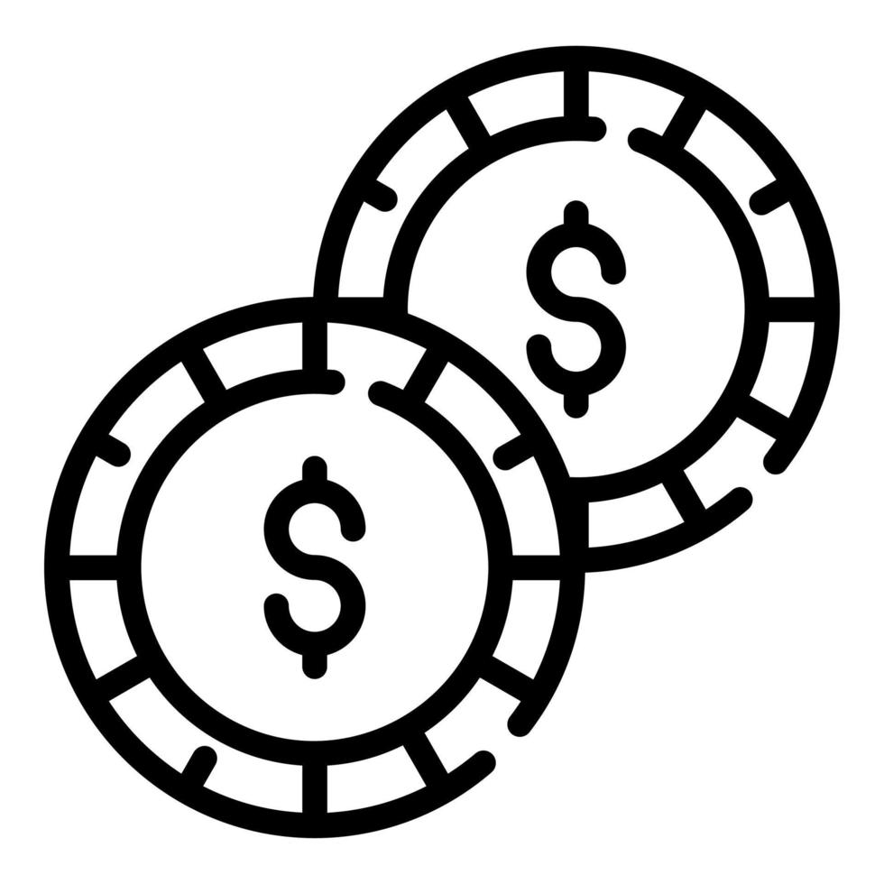 dollar coin vector icon thin line style for Web and Mobile.