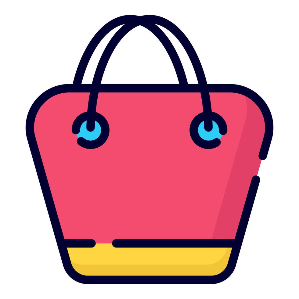 hand bag vector icon. colored outline style for Web and Mobile.