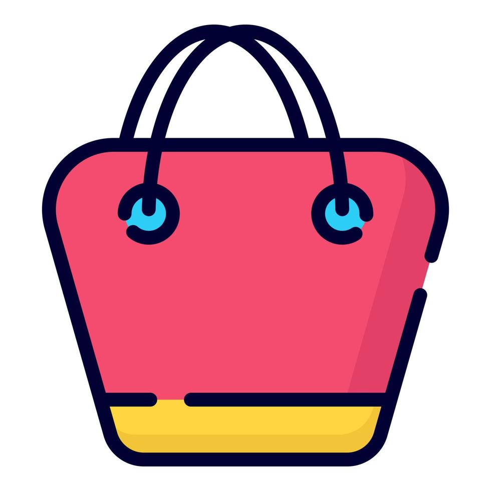 icono de vector de bolsa de mano. estilo de contorno coloreado para web y móvil.