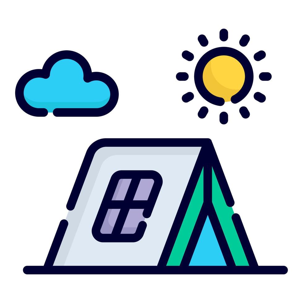 camping tent vector icon. colored outline style for Web and Mobile.