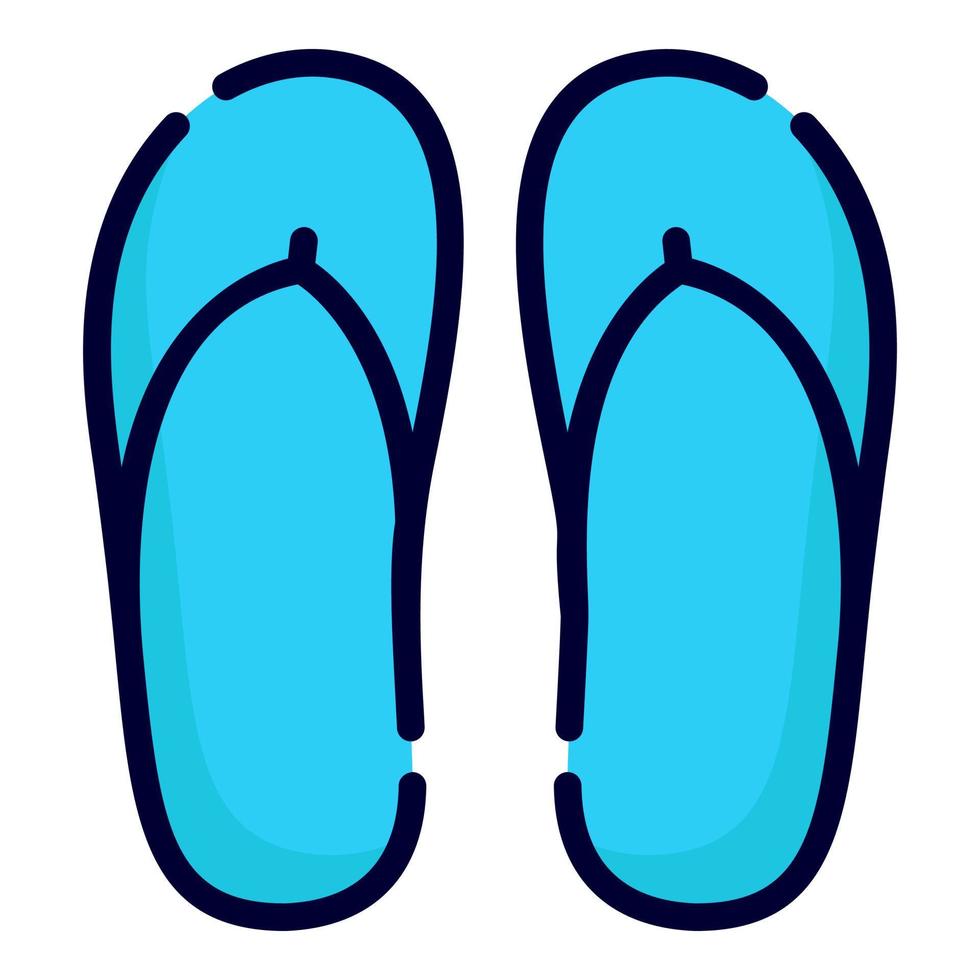 slipper vector icon. colored outline style for Web and Mobile.