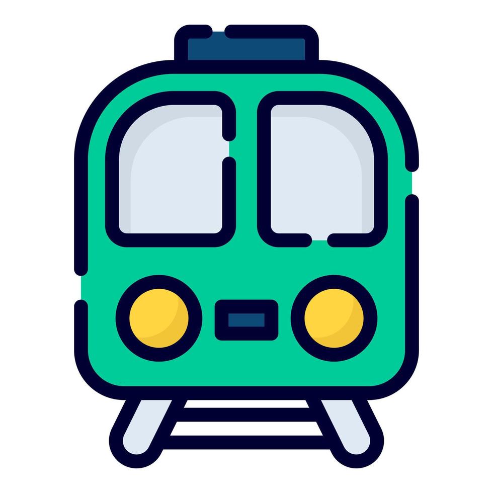 train vector icon. colored outline style for Web and Mobile.