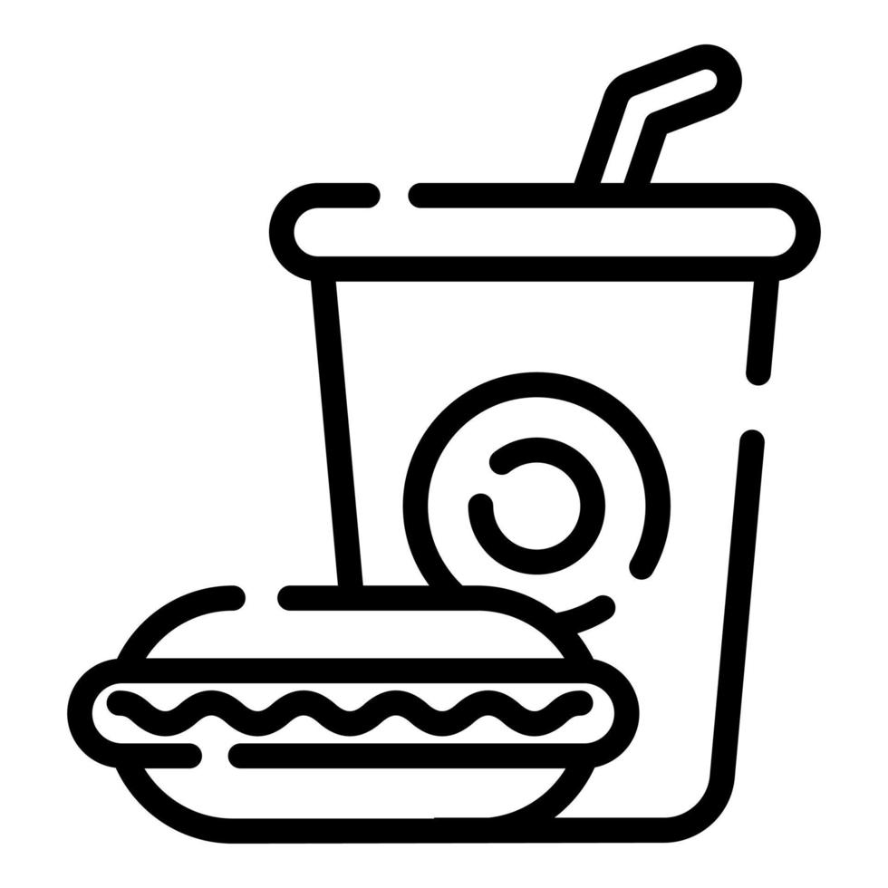 icono de vector de comida chatarra estilo de línea delgada para web y móvil.