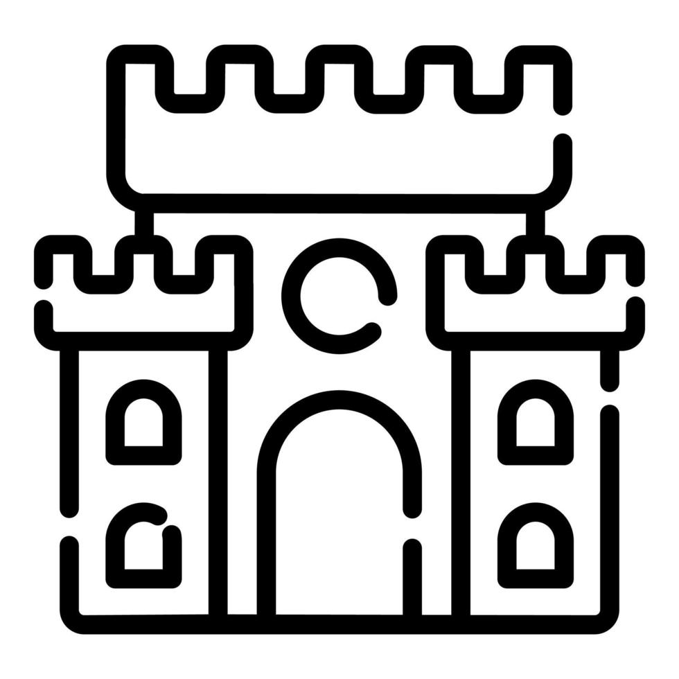 sad castle vector icon thin line style for Web and Mobile.