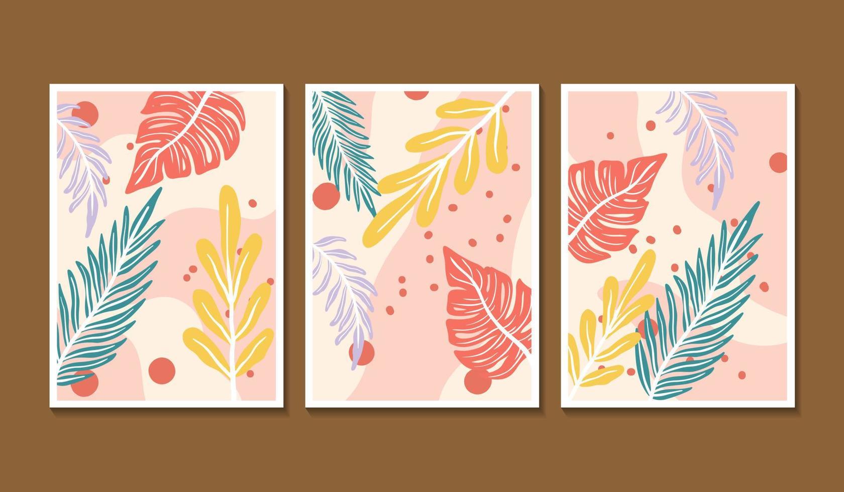 Abstract shape and leaf boho modern minimalist clipart vector