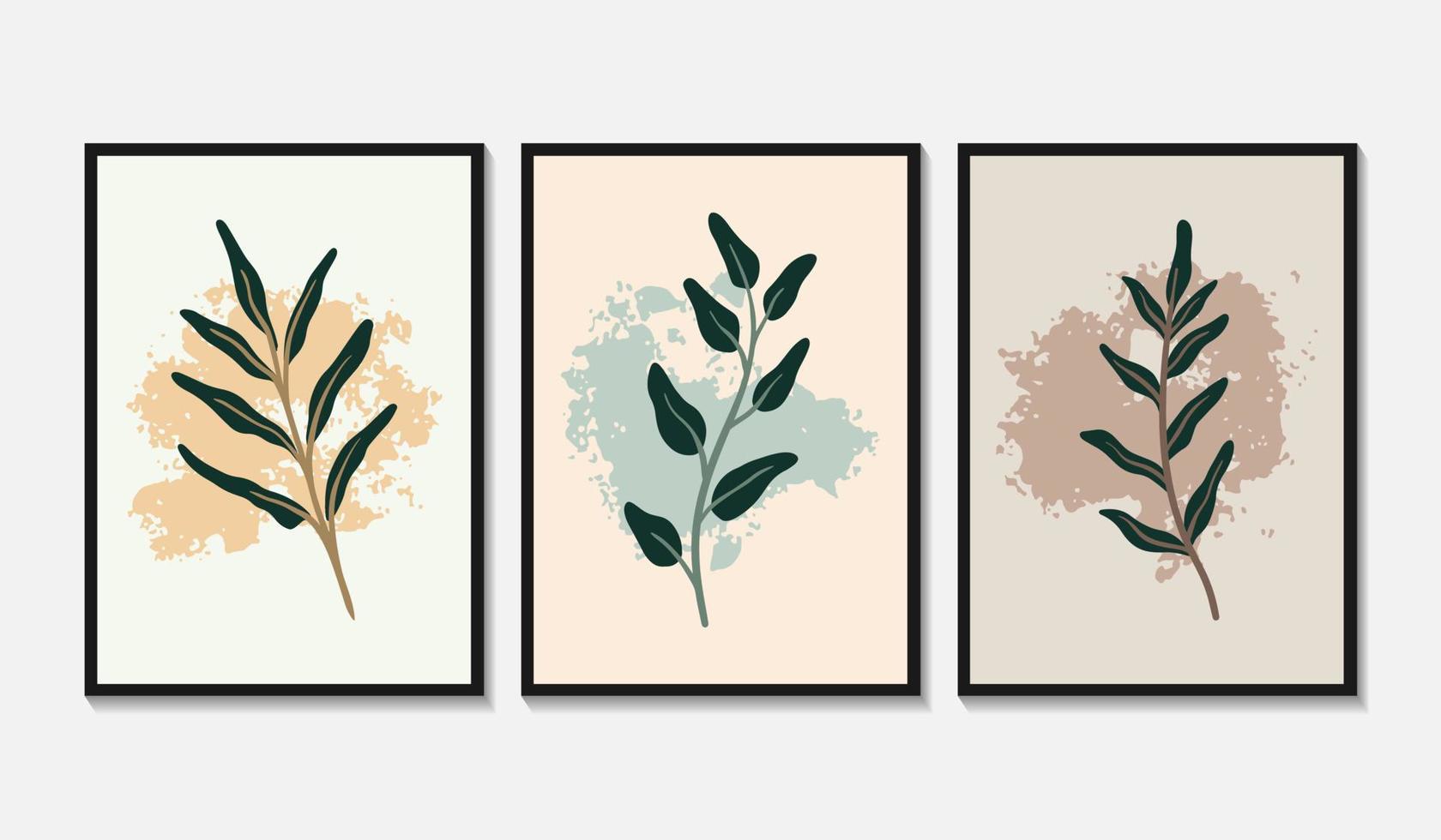 Abstract botanical prints set vector