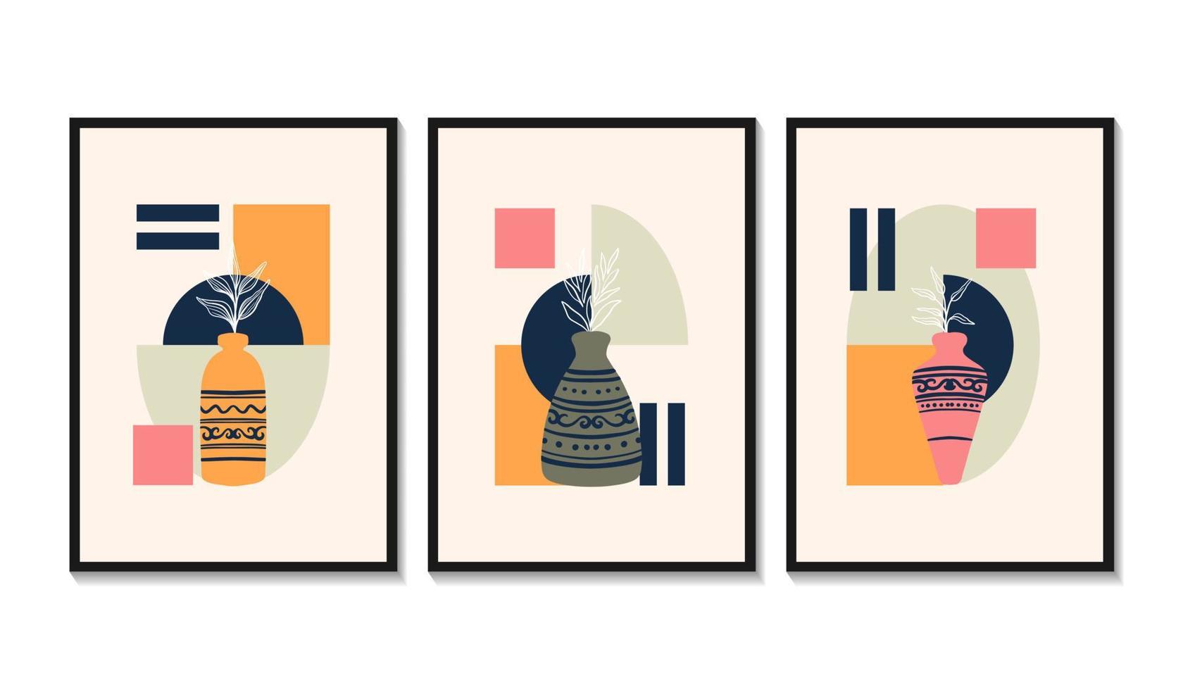 Hand drawn flat design boho wall art style 9871870 Vector Art at Vecteezy