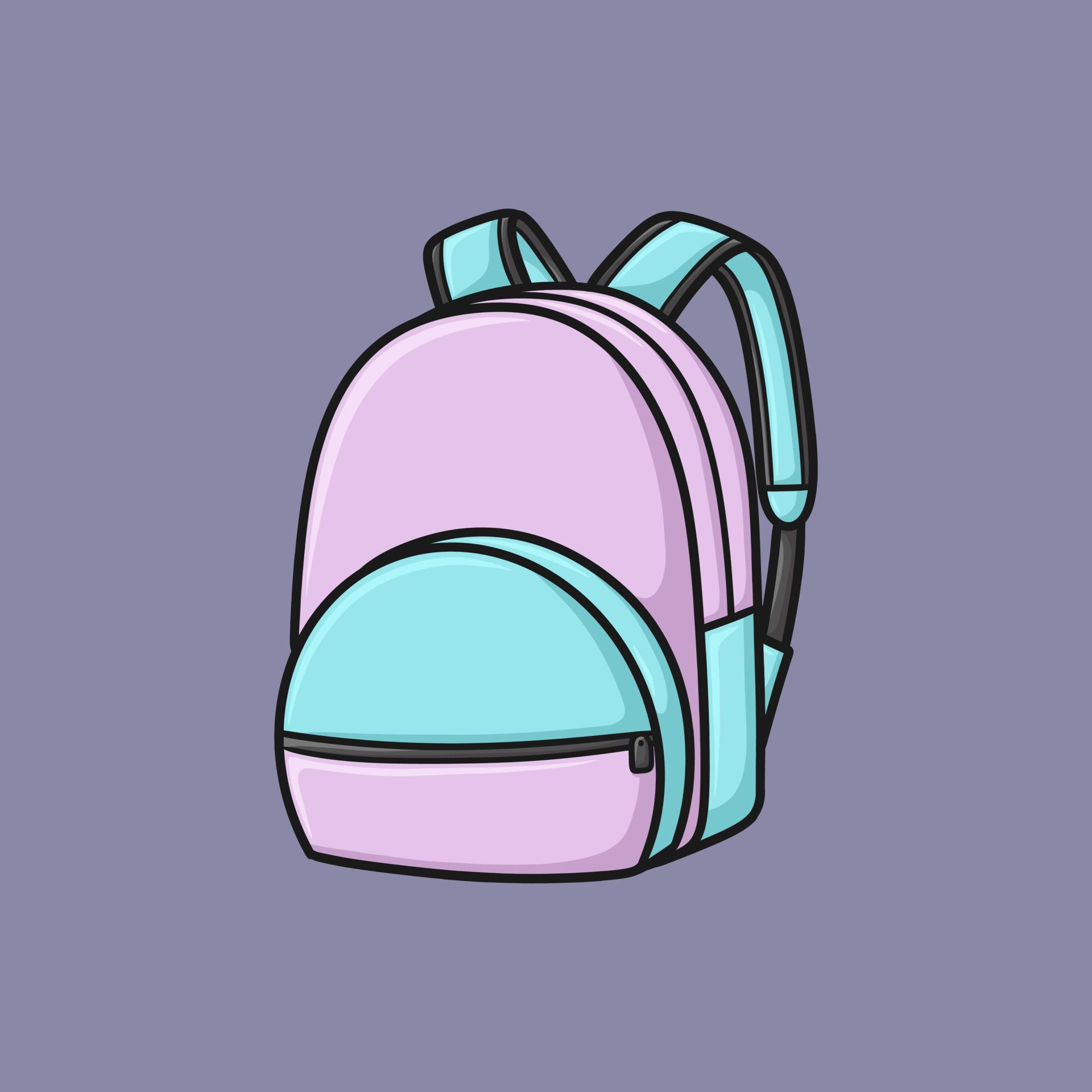 Cute Backpack Cartoon Vector Illustration Isolated 9871921 Vector Art
