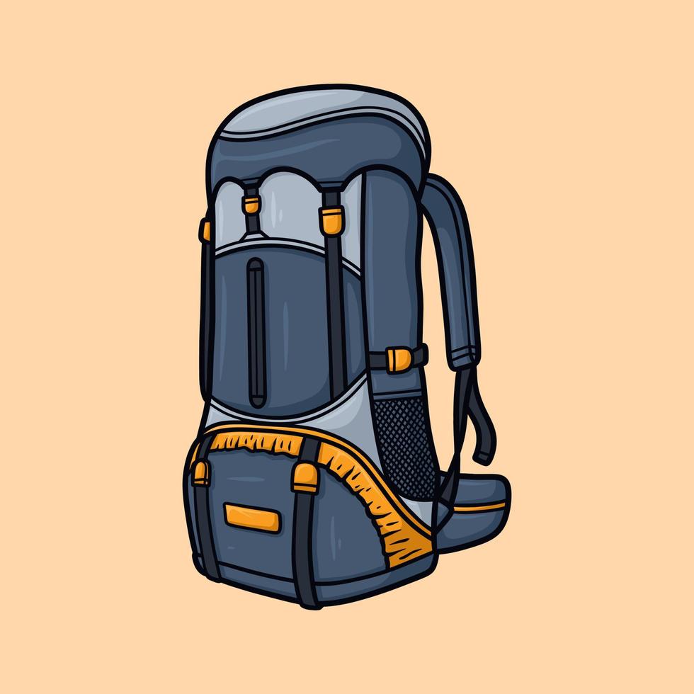 Hiking Backpack Cartoon Vector Illustration Isolated