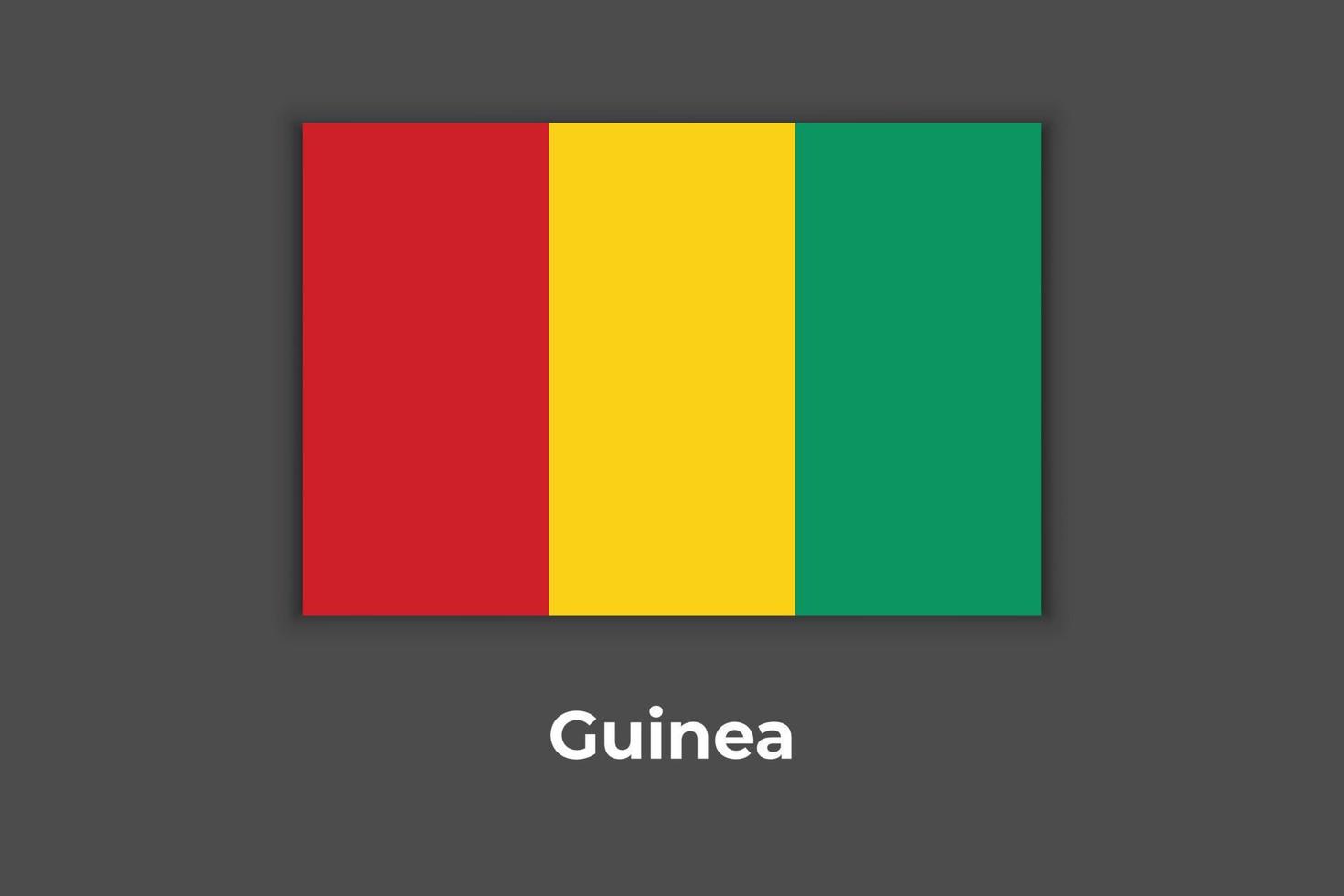 bandera de guinea, colores oficiales nacionales guineanos y proporción correcta. vector. vector