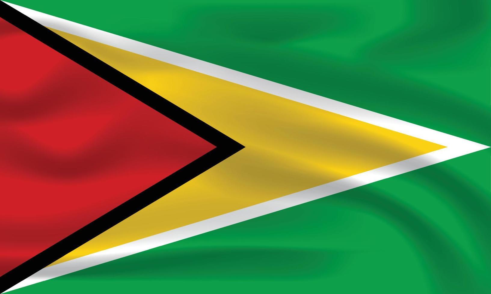 bandera vectorial realista de guyana, bandera nacional de guyana vector