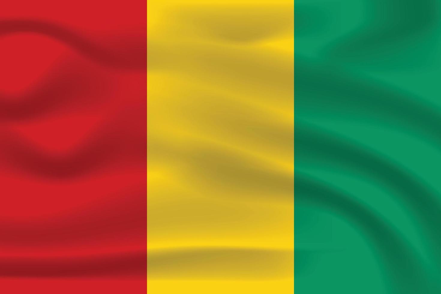 Flag of Guinea. Full page Guinea flying flag. 3D illustration. Country flags. Guinea wavy flag. vector