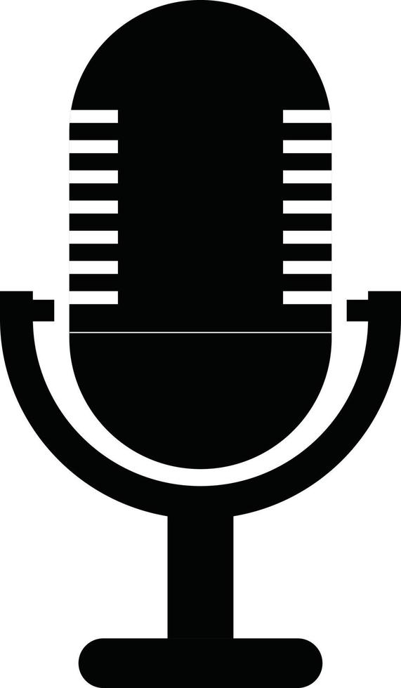 Audio Microphone Silhouette Vector Illustration