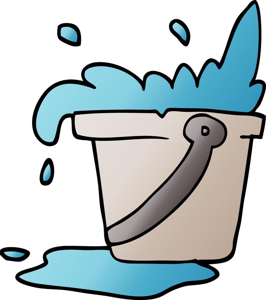 cartoon doodle bucket of water vector