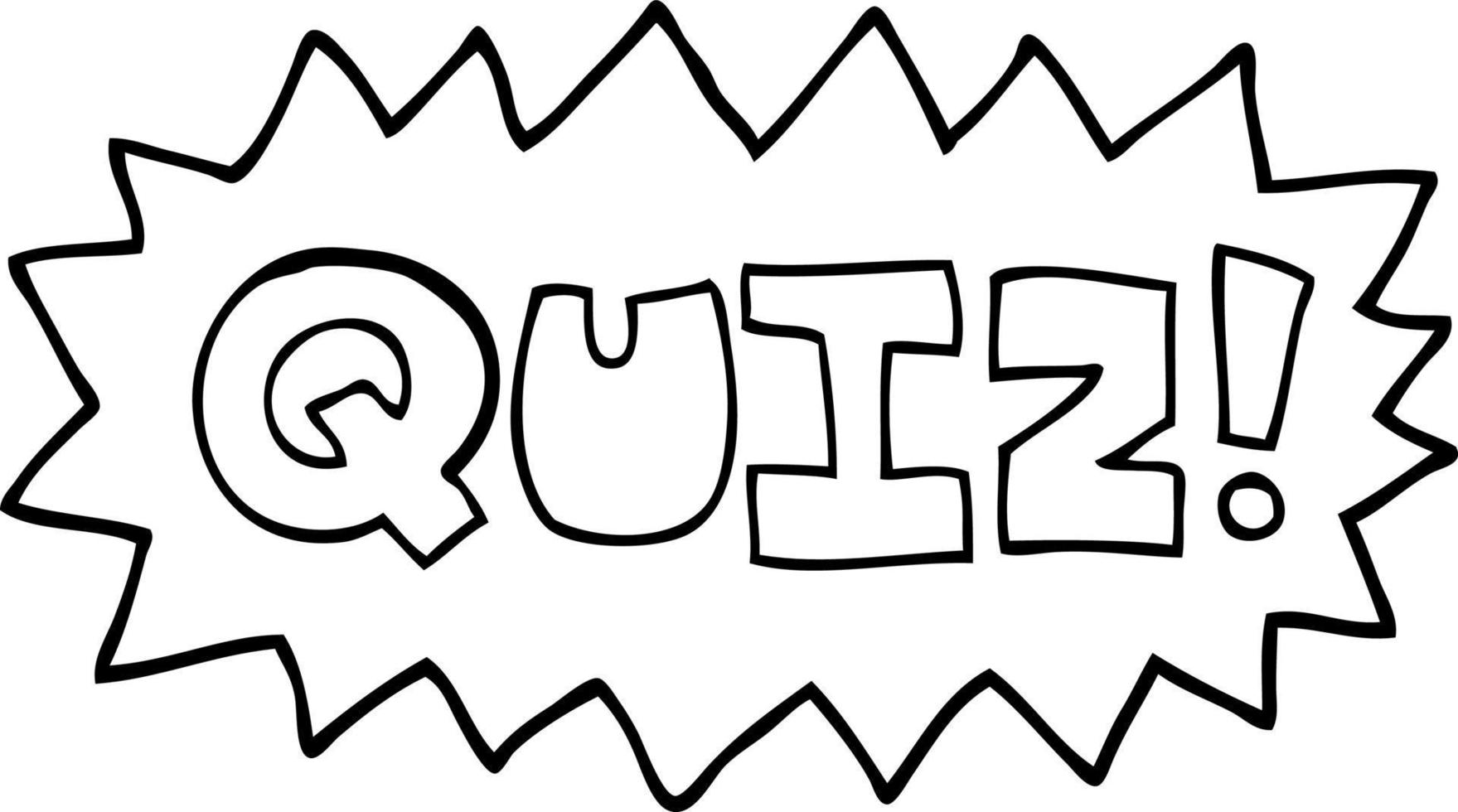 line drawing cartoon quiz symbol vector