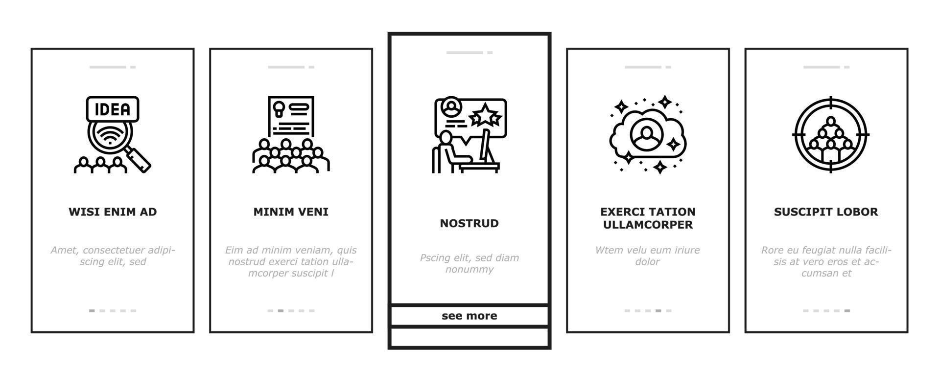 Crowdsourcing Business Onboarding Icons Set Vector