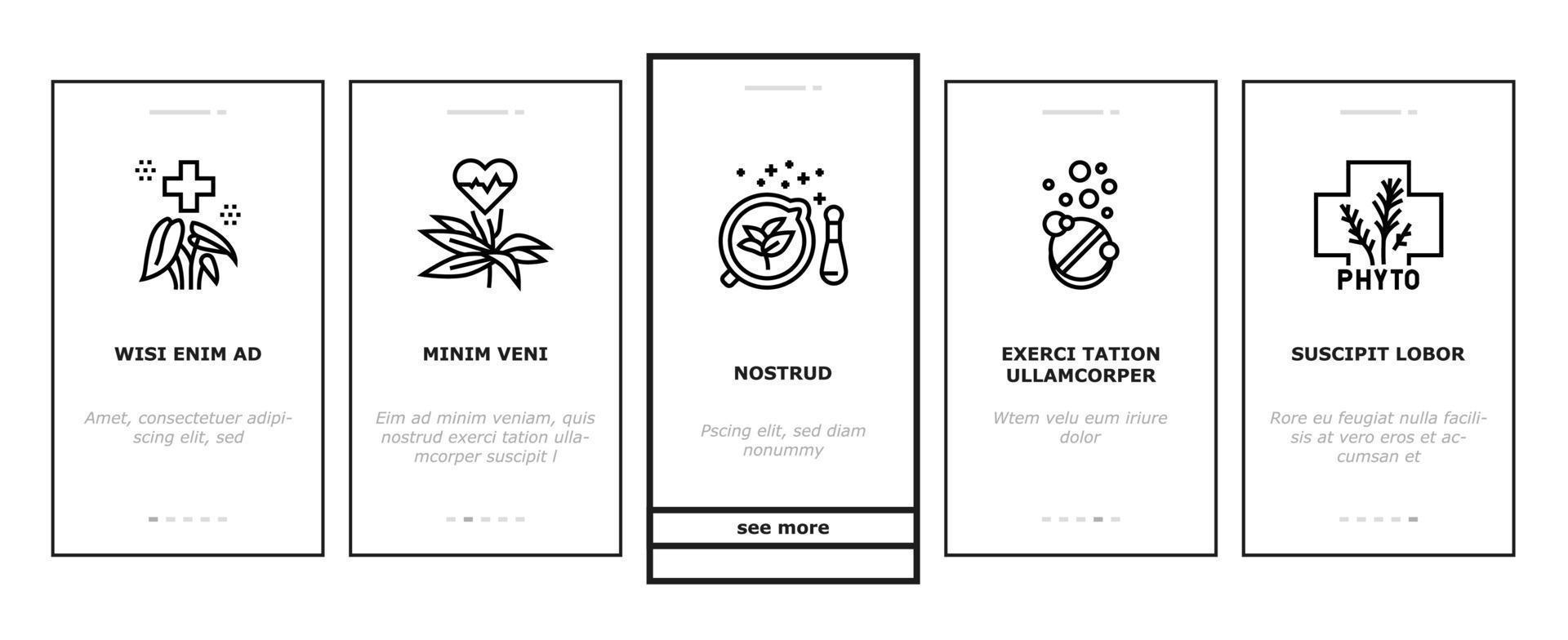 Phytotherapy Treat Onboarding Icons Set Vector
