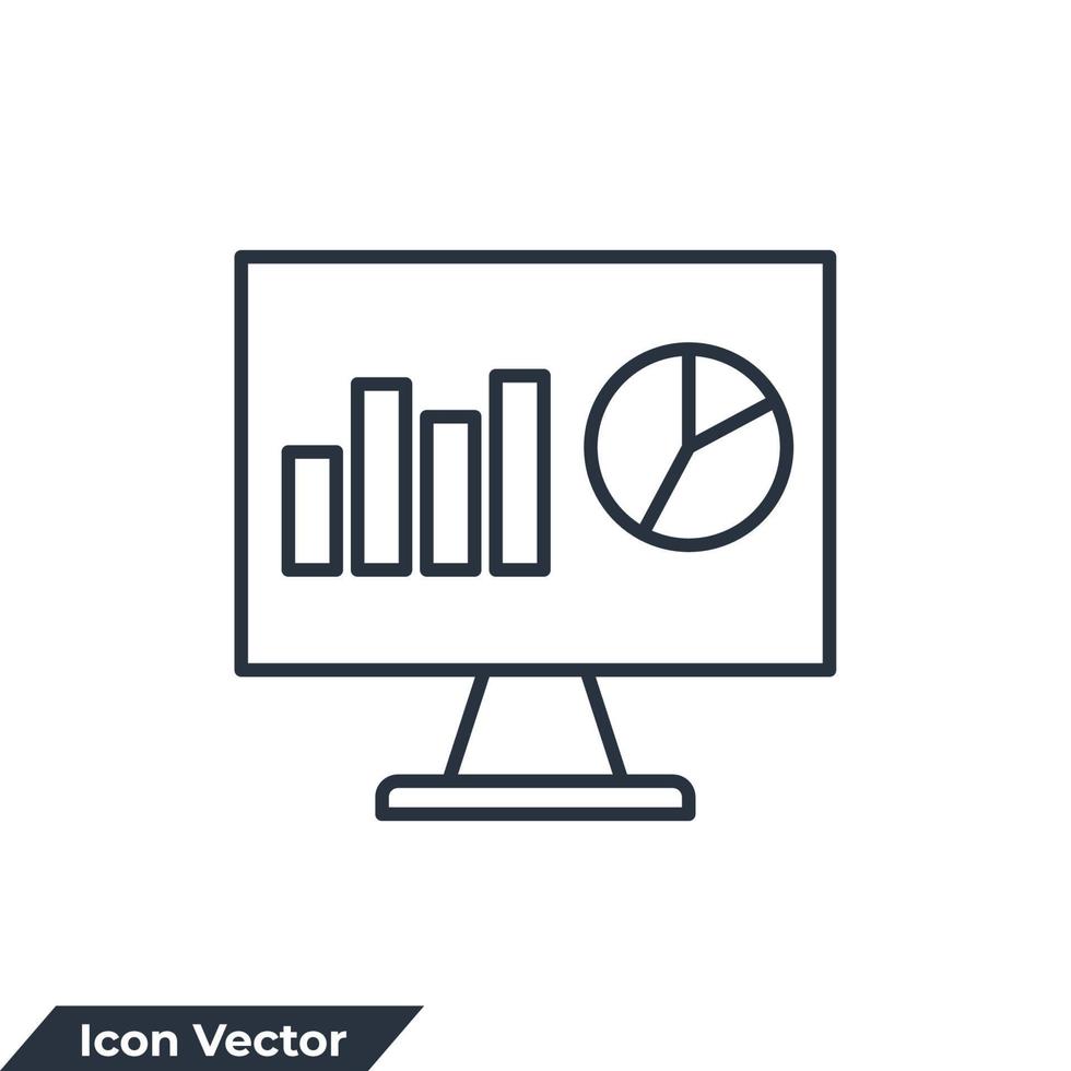 Ilustración de vector de logotipo de icono de monitoreo. plantilla de símbolo de administración del tablero para la colección de diseño gráfico y web