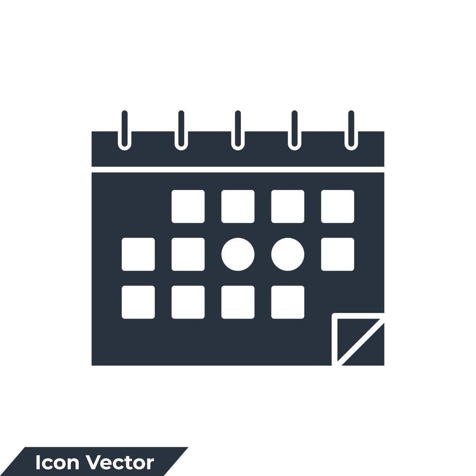 ilustración de vector de logotipo de icono de calendario. plantilla de símbolo de gestión del tiempo para la colección de diseño gráfico y web