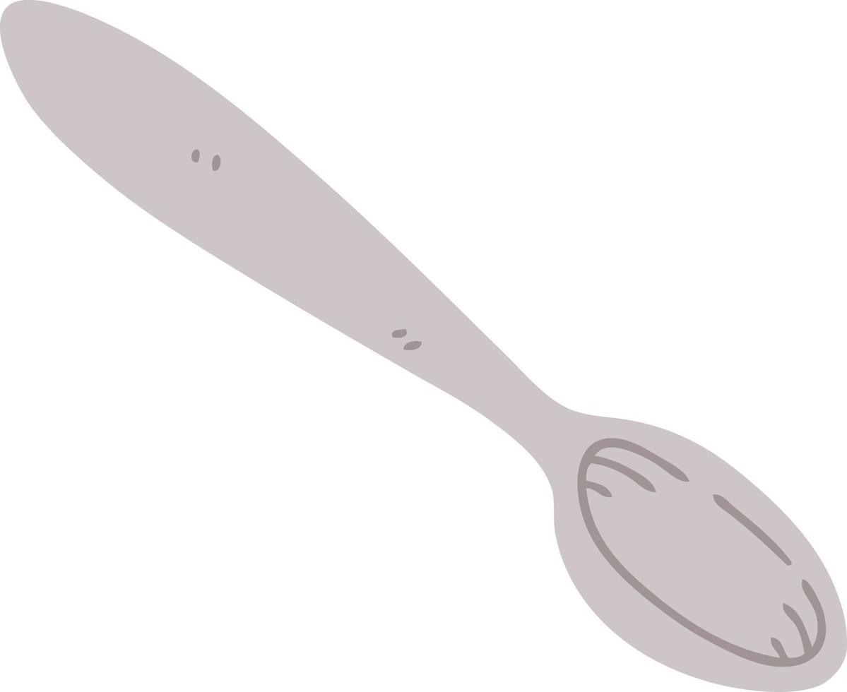 quirky hand drawn cartoon spoon vector