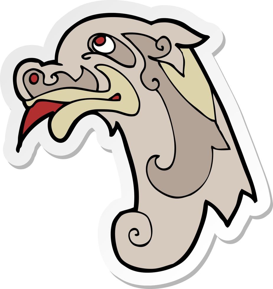 sticker of a cartoon medieval carving vector