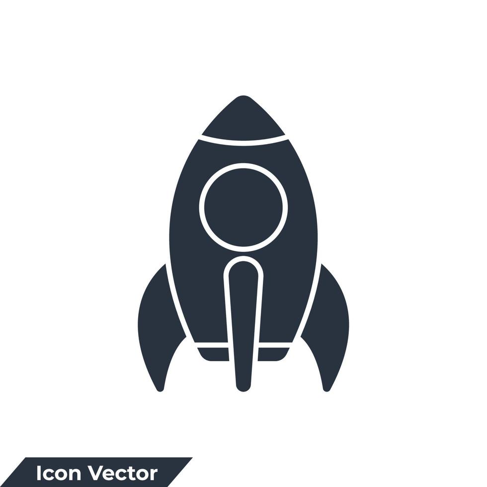 Ilustración de vector de logotipo de icono de cohete. plantilla de símbolo de inicio para la colección de diseño gráfico y web