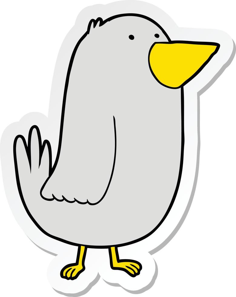 sticker of a cartoon bird vector