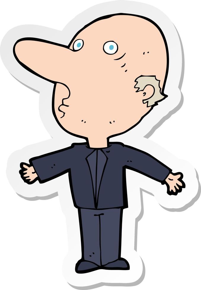 sticker of a cartoon confused middle aged man vector