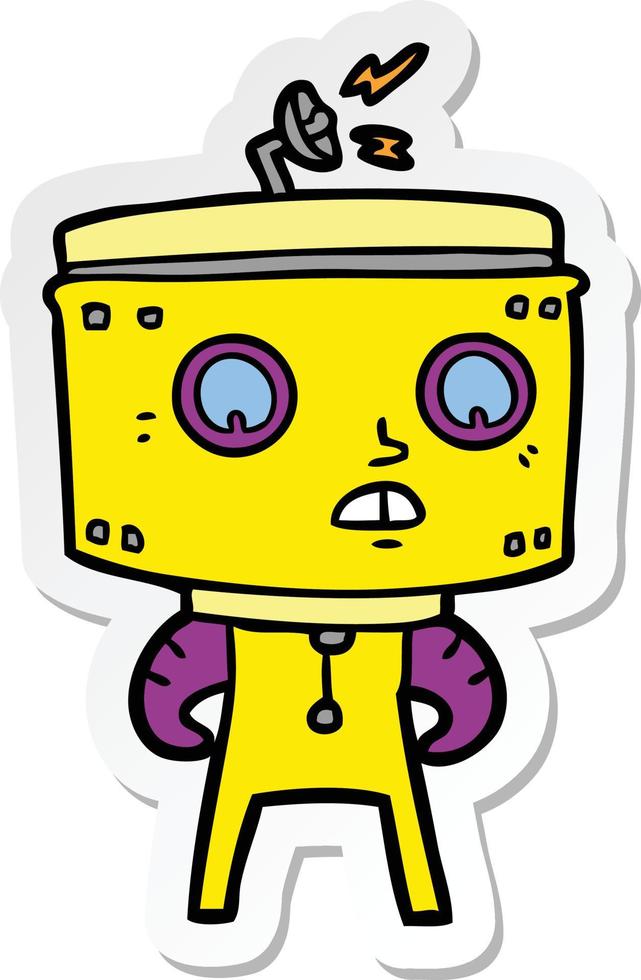 sticker of a cartoon robot vector