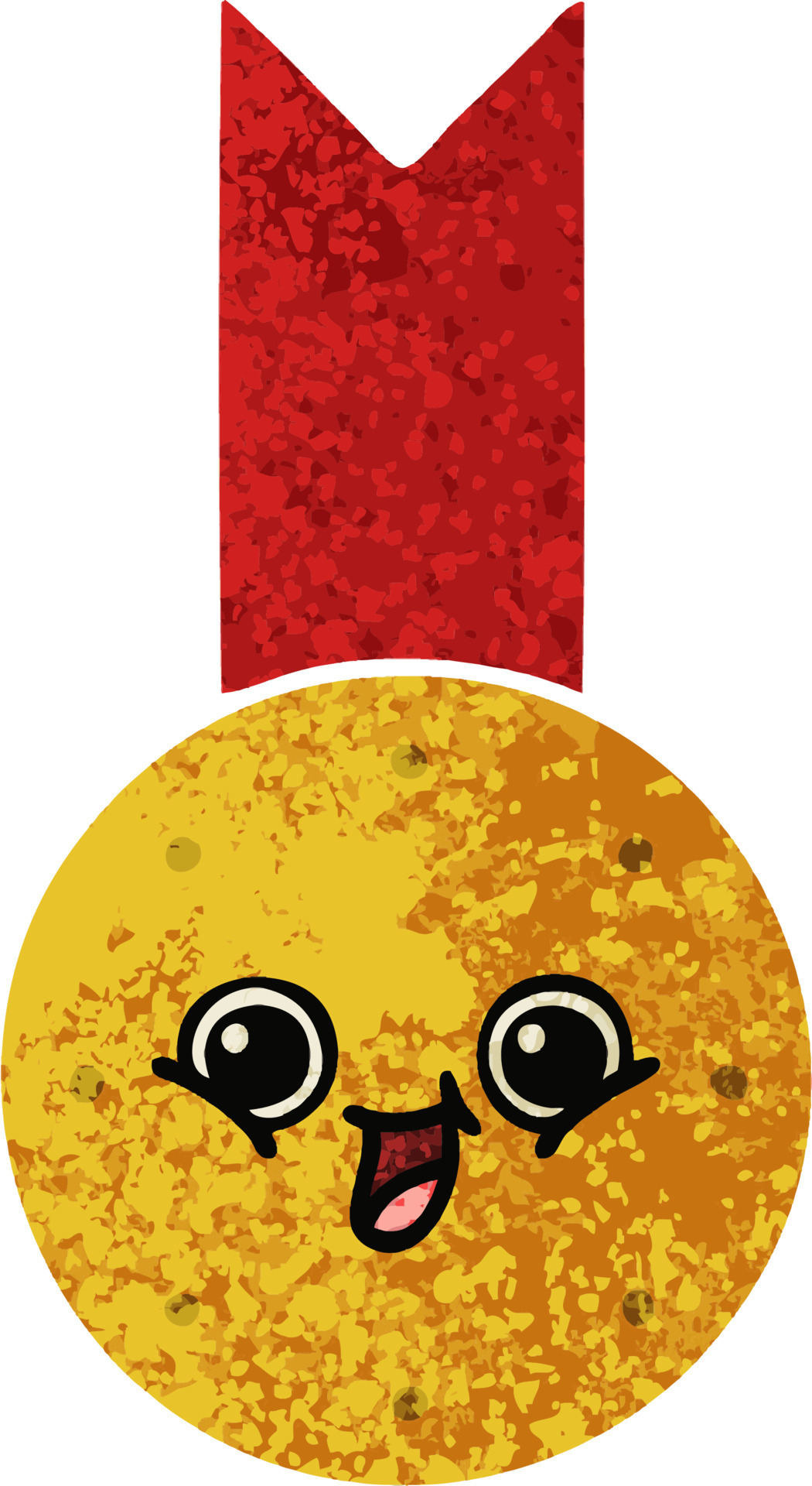 retro illustration style cartoon gold medal 9872864 Vector Art at Vecteezy