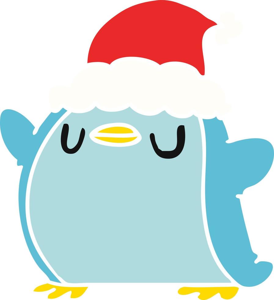 dibujos animados de navidad de pingüino kawaii vector