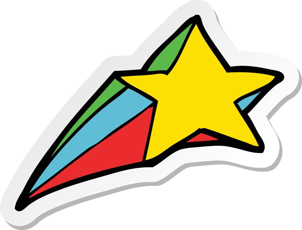 sticker of a shooting star decorative cartoon vector