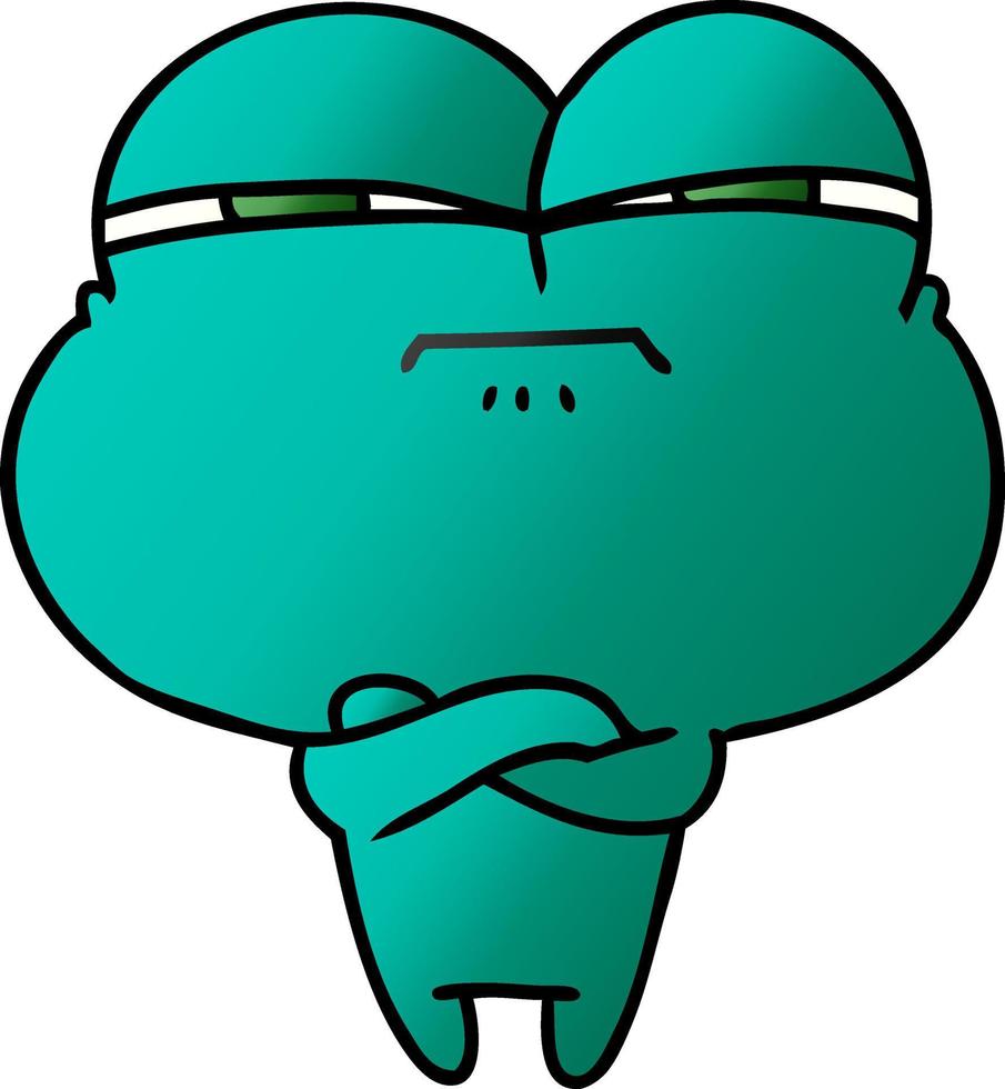 gradient cartoon of cute kawaii cross frog vector