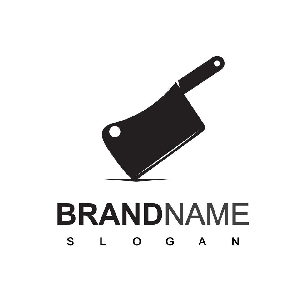 Butcher Logo Template With Knife Icon vector