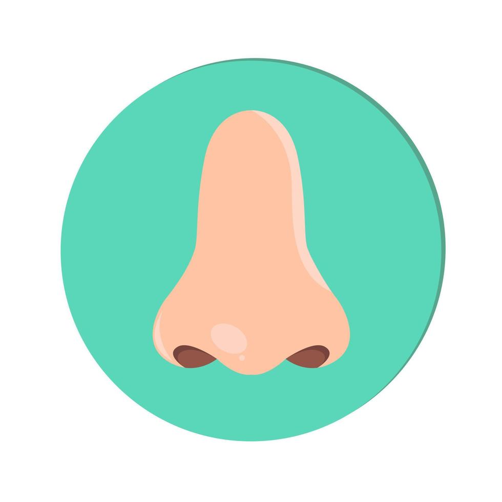 Flat Human Nose Nostril Icon Isolated Cartoon Illustration vector