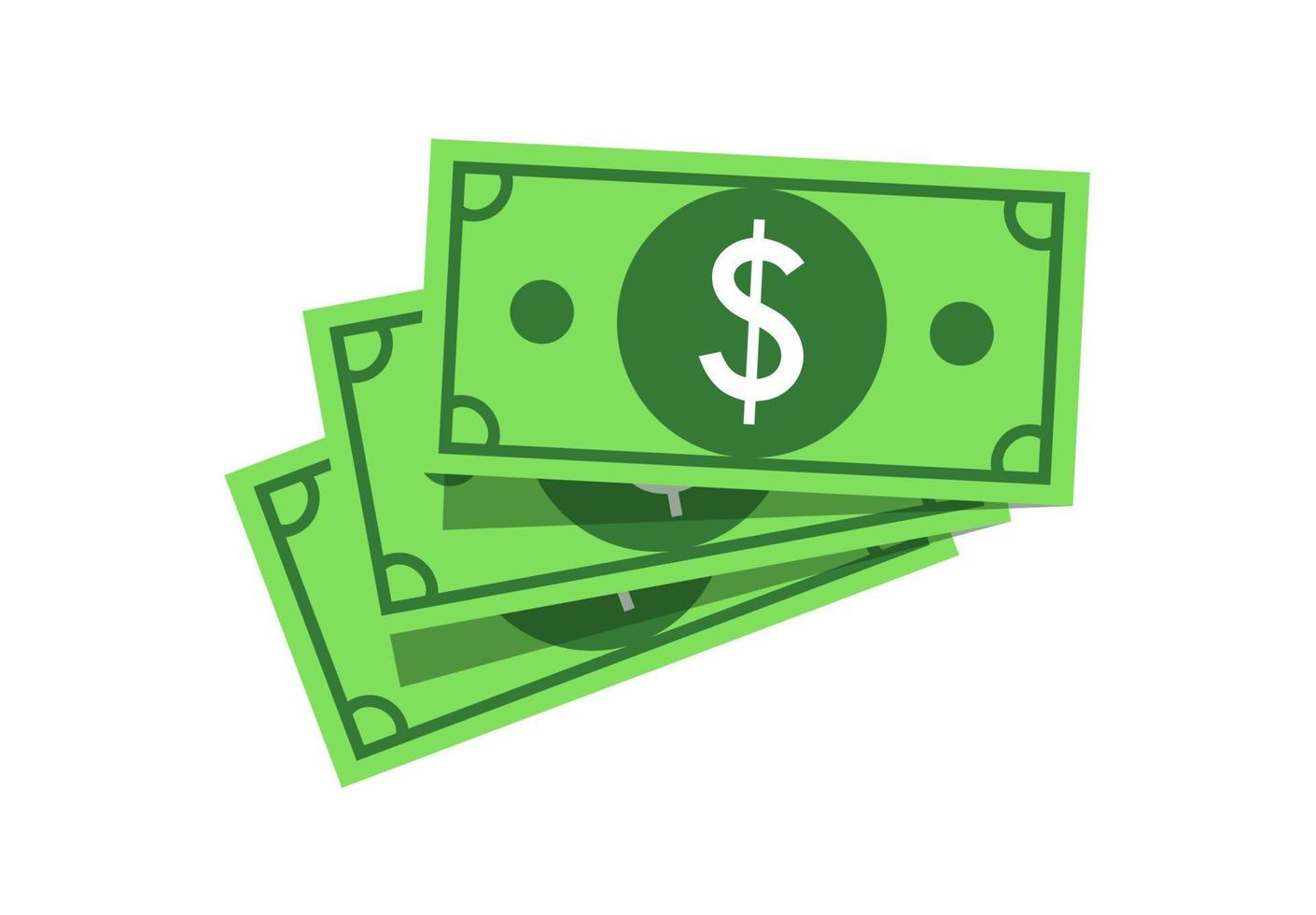 Dollar Currency Bills Green Cash Notes Financial Illustration Banking Investment Wealth vector