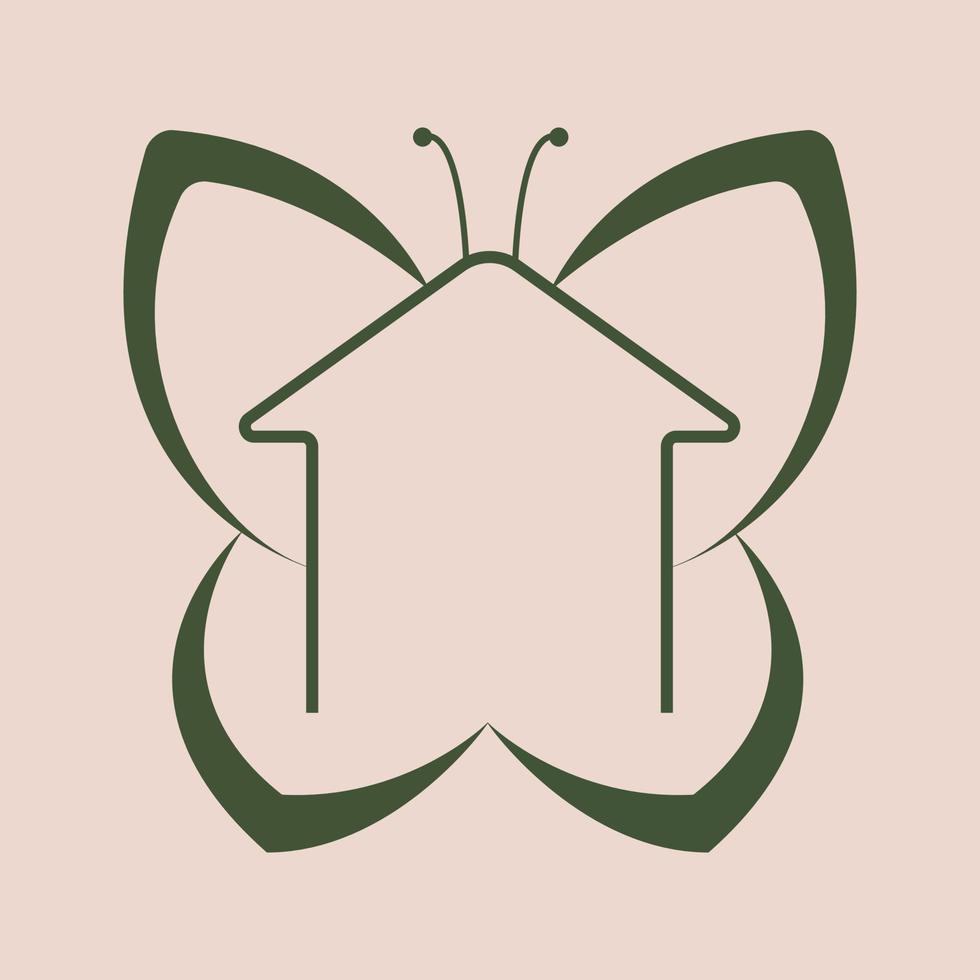 BUTTERFLY PROTECTING THE HOME FOR THE LOVED FAMILY vector