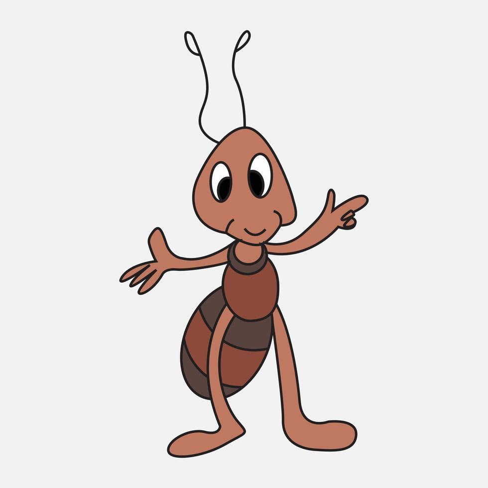 ilustración vectorial gráfico de dibujos animados de hormigas vector