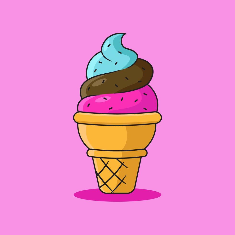 ilustración vectorial gráfico de cono de helado vector